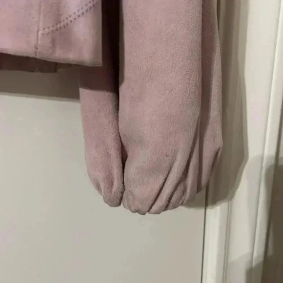 Spring Purple Suede Leather Coat Size M - Picture 3 of 7